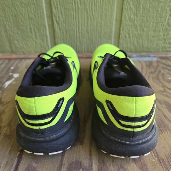 Brooks Ghost 15 Running Shoes Neon Yellow Mesh Mens 9 Athletic Walking Sneakers